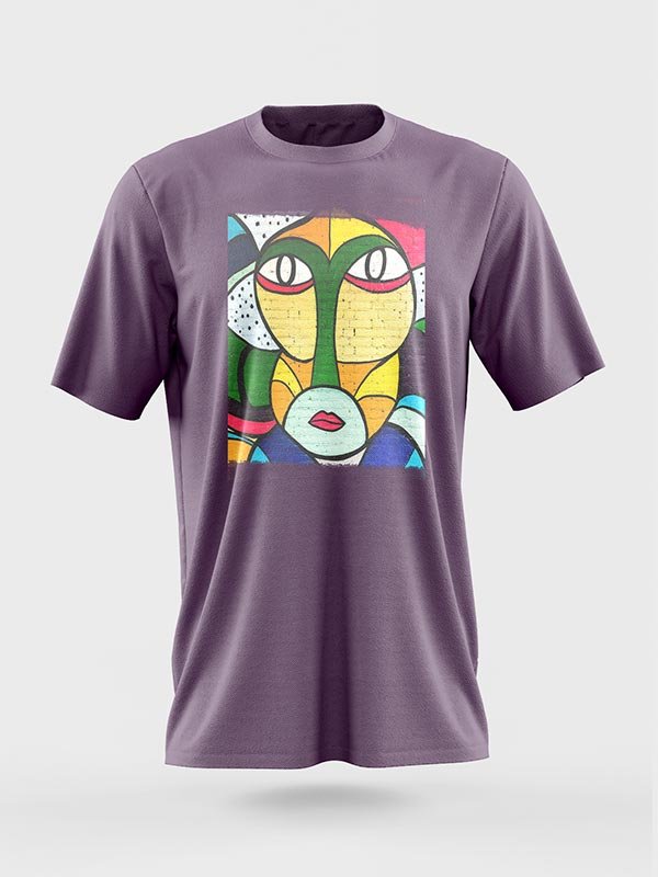 Gray T-Shirt Round Nake Vynil Art