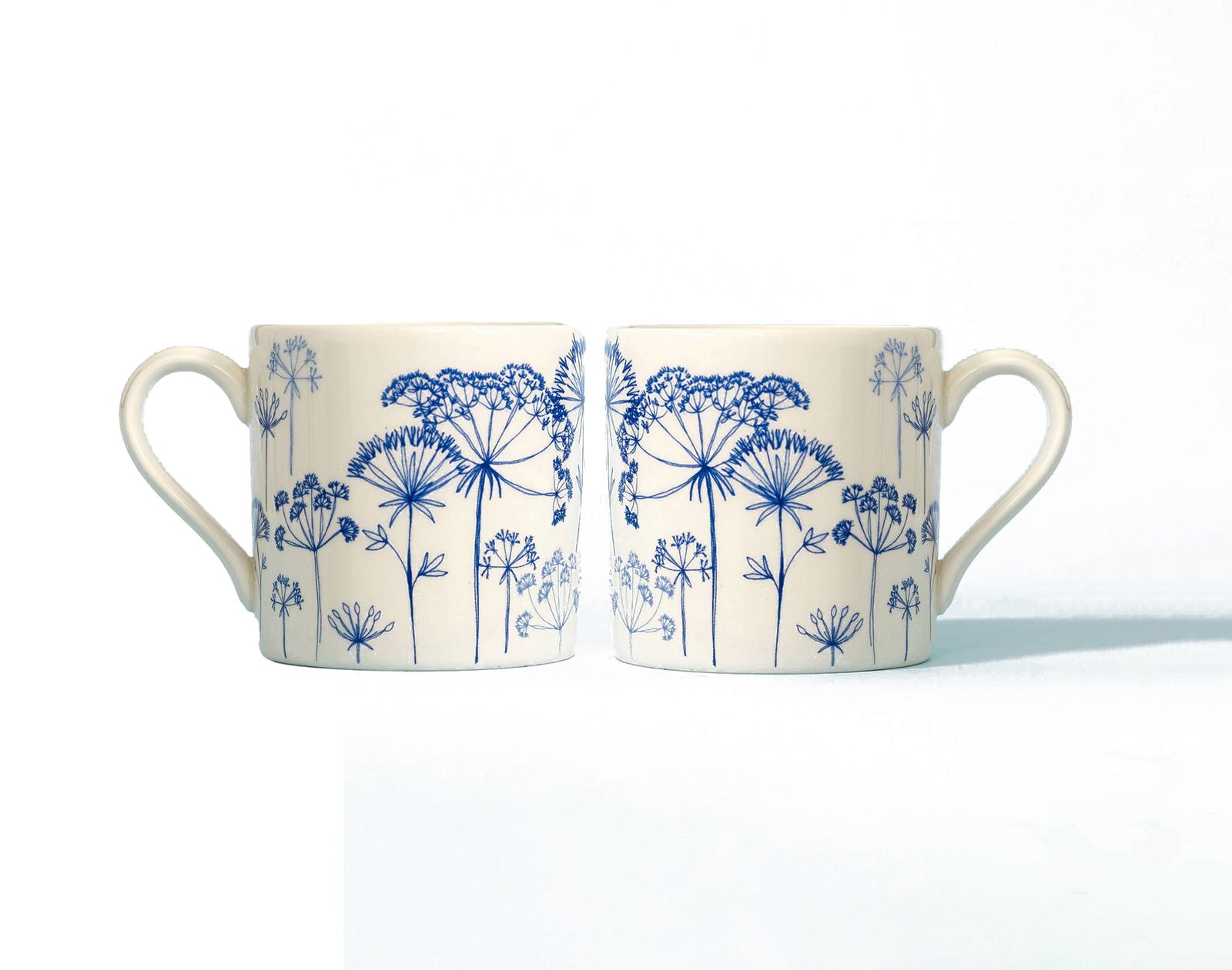 “Novotech Print Ceramic Coffee Mug – Blue Botanical Floral Design” - Image 3