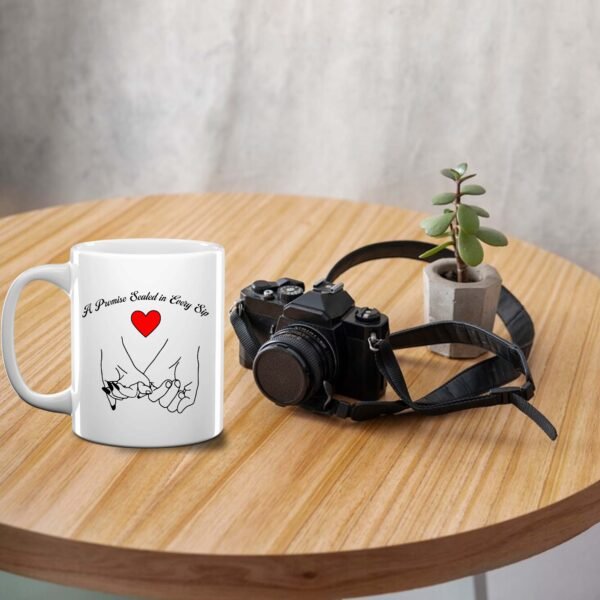 Pinky Promise Heart Love Ceramic Mug – Romantic Gift for Couples, Coffee & Tea Lovers, Anniversary & Valentine Special"
