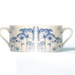 Novotech Print Ceramic Coffee Mug – Blue Botanical Floral Design”