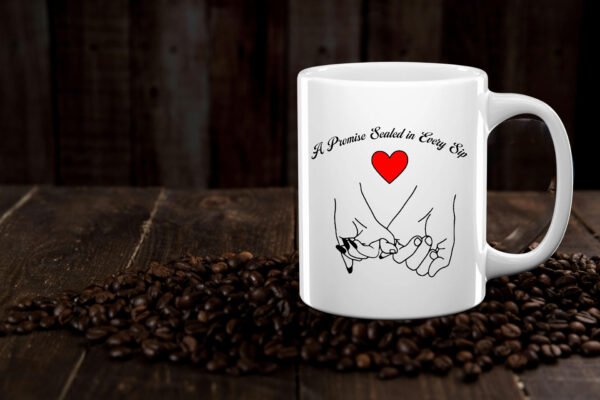 Pinky Promise Heart Love Ceramic Mug – Romantic Gift for Couples, Coffee & Tea Lovers, Anniversary & Valentine Special"