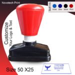 Novotech Print Self-Inking Custom Rubber Stamp 50×25 mm | Personalized Name, Logo & Text | Office, Business, School, Shop Use