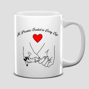 Pinky Promise Heart Love Ceramic Mug – Romantic Gift for Couples, Coffee & Tea Lovers, Anniversary & Valentine Special"