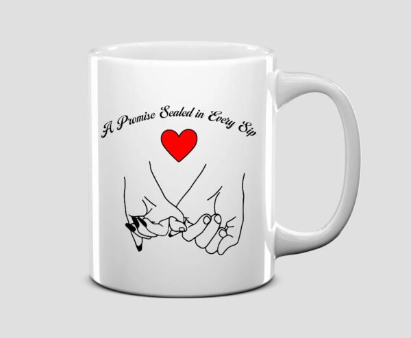 Pinky Promise Heart Love Ceramic Mug – Romantic Gift for Couples, Coffee & Tea Lovers, Anniversary & Valentine Special"